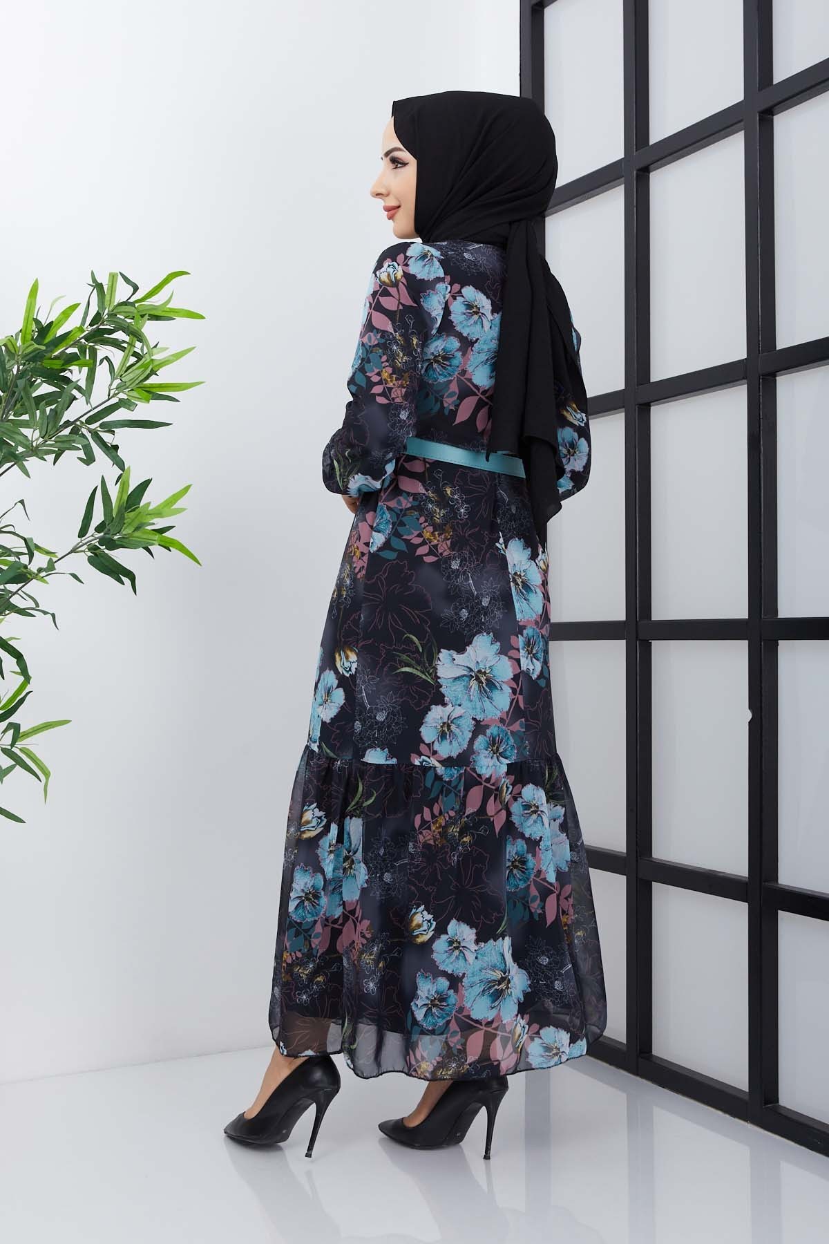 Balım Şifon Elbise - Siyah