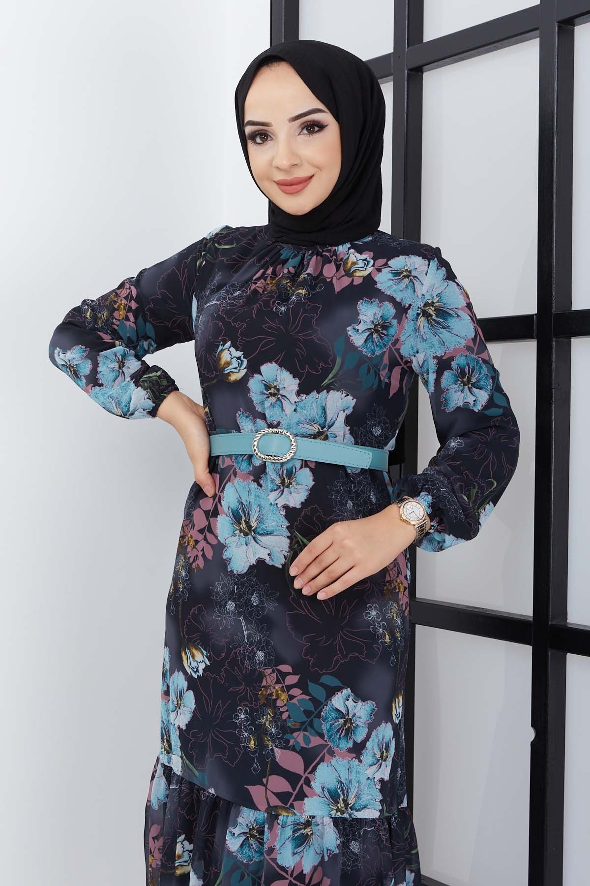 Balım Şifon Elbise - Siyah