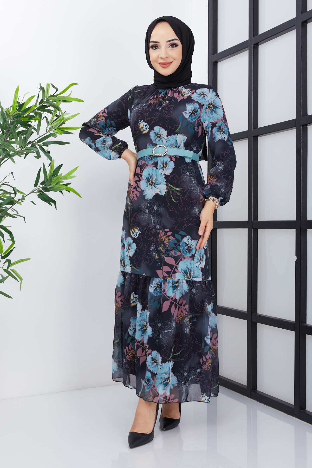 Balım Şifon Elbise - Siyah