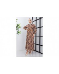 Balım Şifon Elbise - Kahve