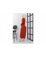 Asi Krep Elbise - Kiremit