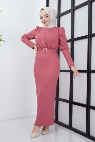 Aykız Krep Elbise - Gül Kurusu