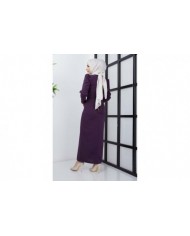 Aykız Krep Elbise - Mürdüm