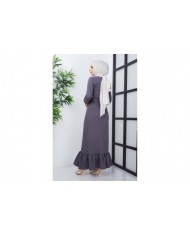 Gülce Krep Elbise - Gri