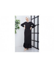 Gülce Krep Elbise - Siyah