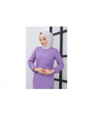 Gülce Krep Elbise - Lila