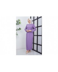 Çağla Atlas Elbise - Lila