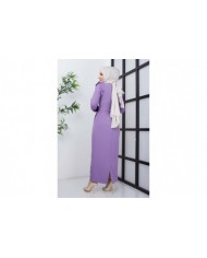 Çağla Atlas Elbise - Lila