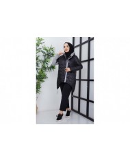 Garnili Çift Fermuarlı Jessica Mont - Siyah