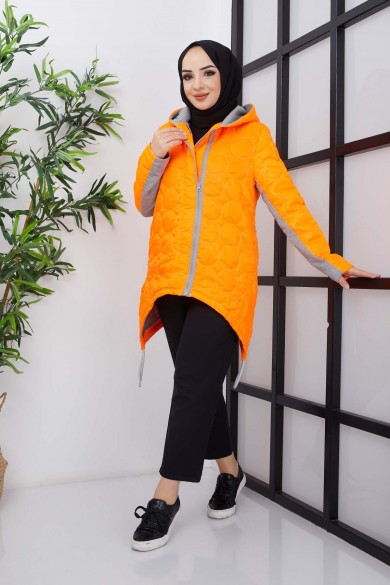 Garnili Çift Fermuarlı Jessica Mont - Oranj