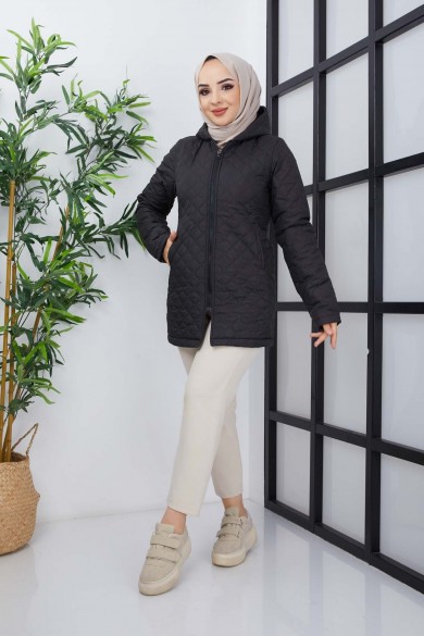 Diana Kapitone Mont - Siyah