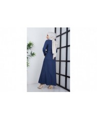 Buğlem Ponpon Kışlık Elbise - İndigo