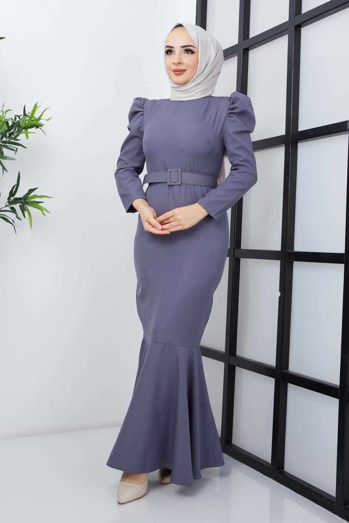 Balık Elbise - Açık Gri