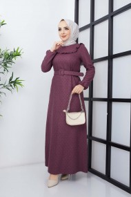 Kayra Kışlık Elbise - Mürdüm