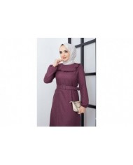 Kayra Kışlık Elbise - Mürdüm
