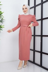 Derya Atlas Elbise - Gül Kurusu