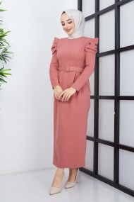 Derya Atlas Elbise - Gül Kurusu