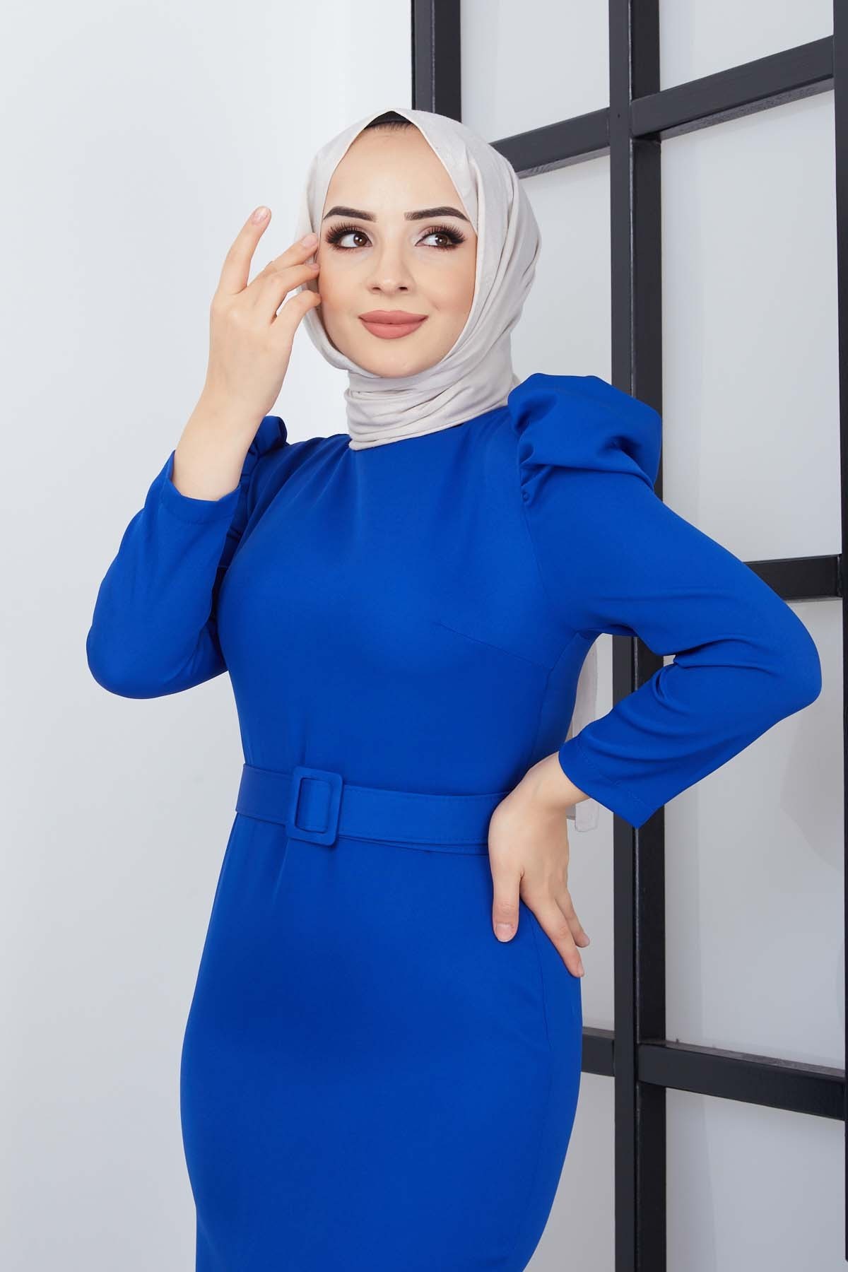 Balık Elbise - Saks Mavi Balık Elbise - Saks Mavi