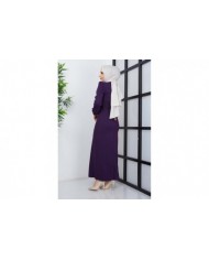 Hilal Krep Elbise - Mürdüm