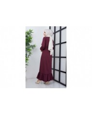 Dilay Atlas Elbise - Mürdüm