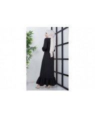 Dilay Atlas Elbise - Siyah