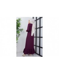 Dilay Atlas Elbise - Mor