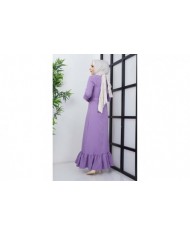 Dilay Atlas Elbise - Lila