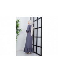 Dilay Atlas Elbise - Gri