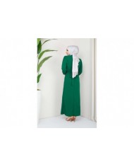 Hilal Krep Elbise - Yeşil