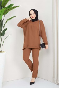 Hale Saçaklı Aerobin Takım - Kiremit