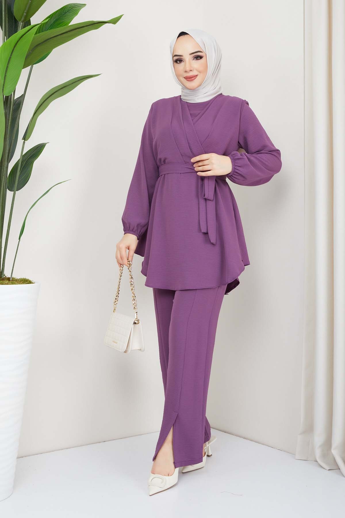 Kruvaze Takım - Lila