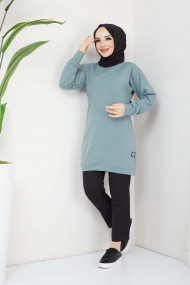 Aksesuarlı Tunik- Mint Yeşil