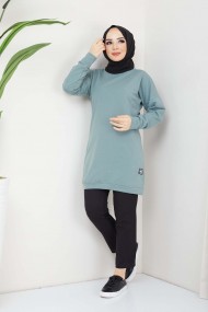 Aksesuarlı Tunik- Mint Yeşil