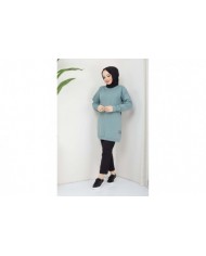 Aksesuarlı Tunik- Mint Yeşil