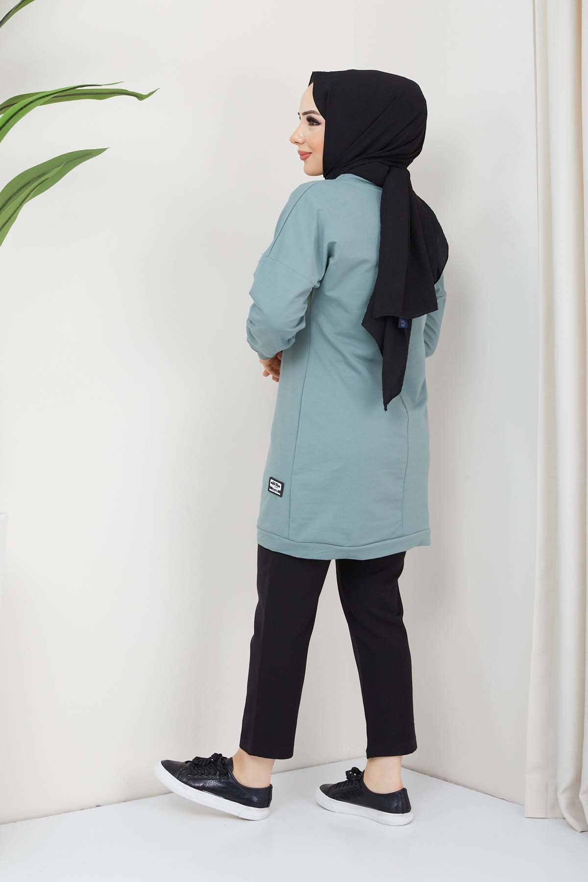 Aksesuarlı Tunik- Mint Yeşil