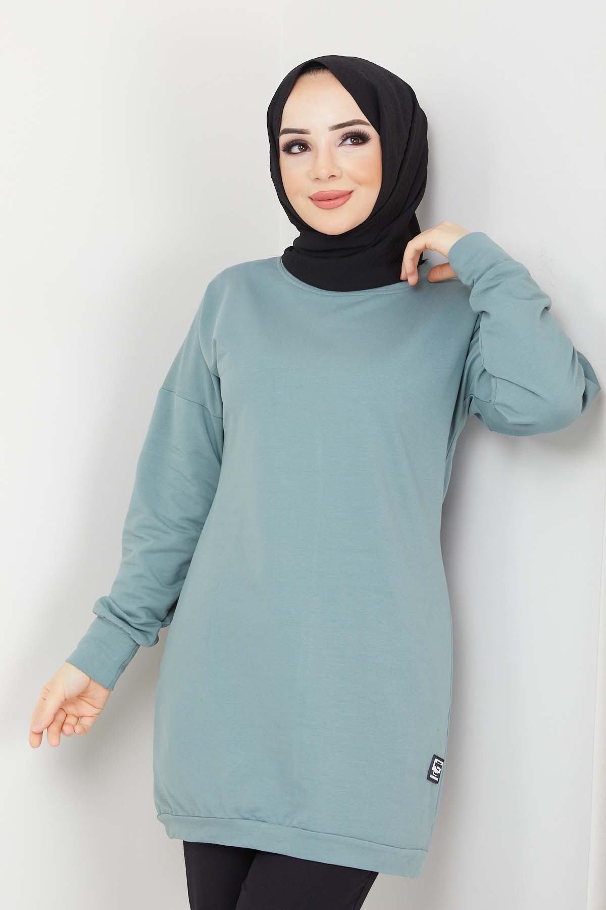 Aksesuarlı Tunik- Mint Yeşil