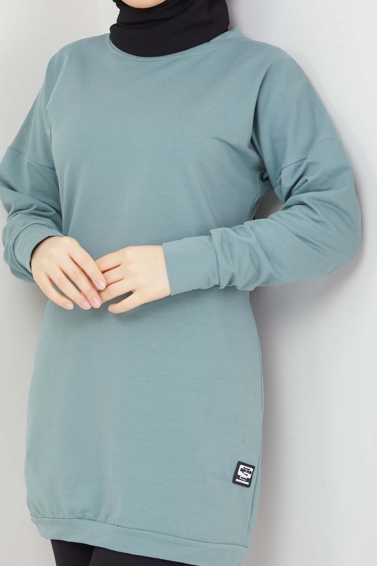 Aksesuarlı Tunik- Mint Yeşil