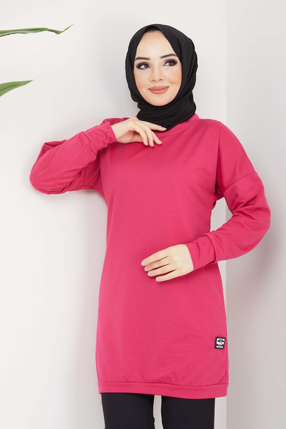Aksesuarlı Tunik - Fuşya