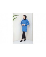 Aksesuarlı Tunik - Mavi