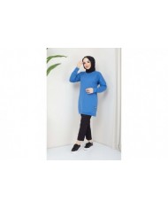 Aksesuarlı Tunik - Mavi