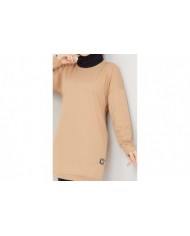 Aksesuarlı Tunik - Camel