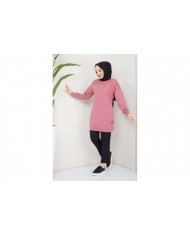 Aksesuarlı Tunik - Gül Kurusu