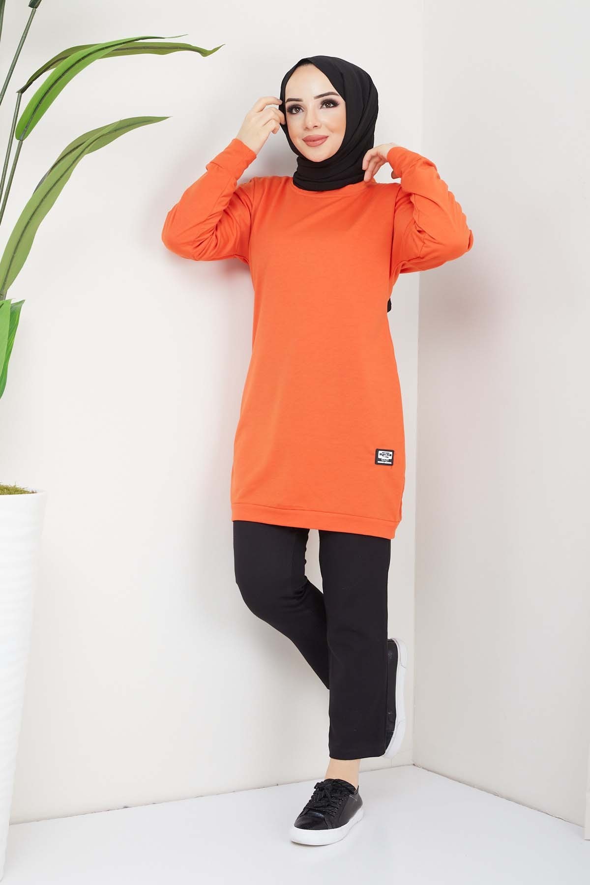 Aksesuarlı Tunik - Oranj