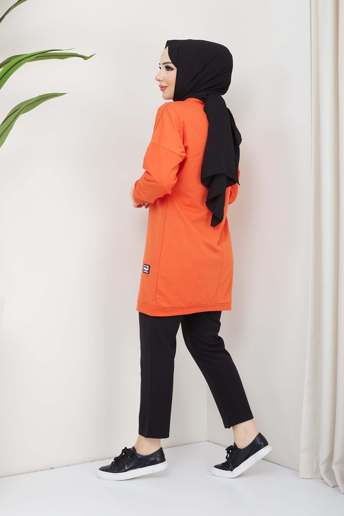 Aksesuarlı Tunik - Oranj