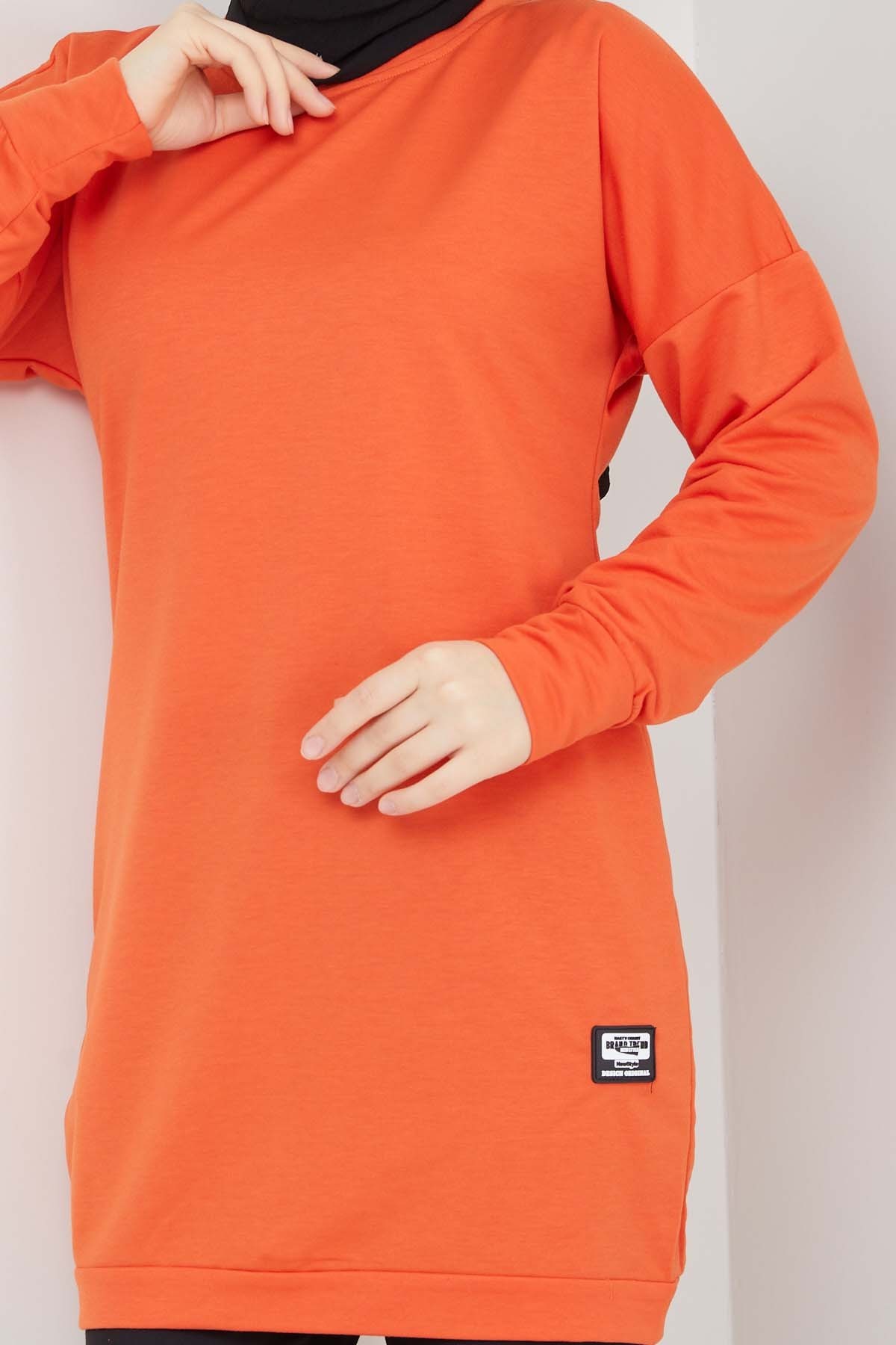 Aksesuarlı Tunik - Oranj