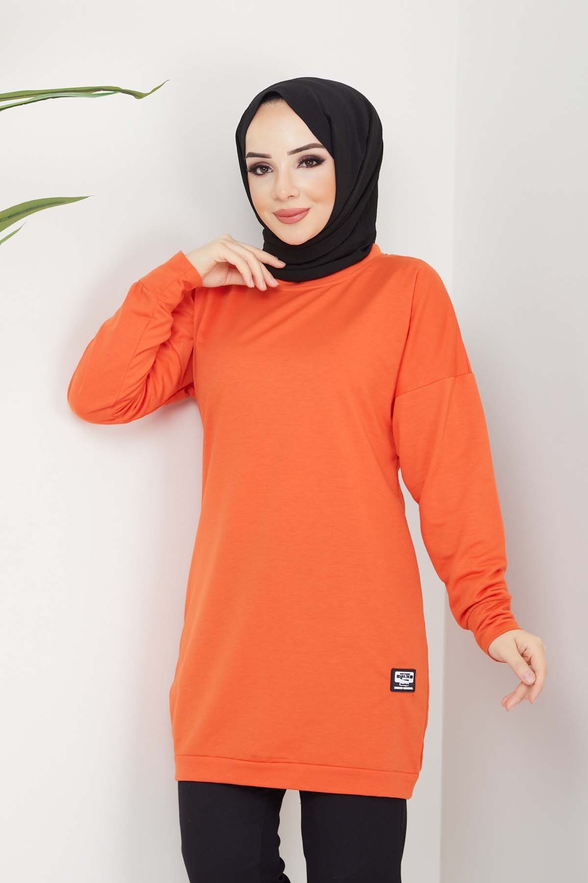 Aksesuarlı Tunik - Oranj
