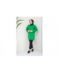 Aksesuarlı Tunik - Benetto Yeşil