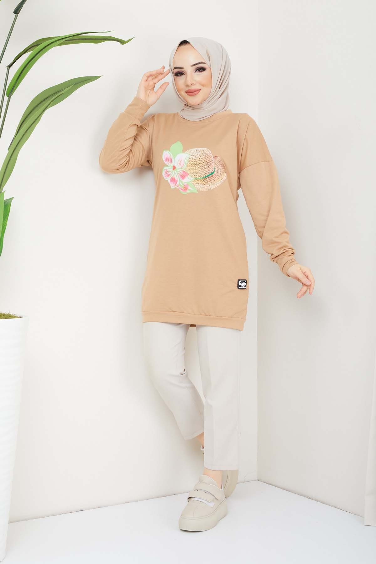 Nergis Tesettür Tünik - Camel