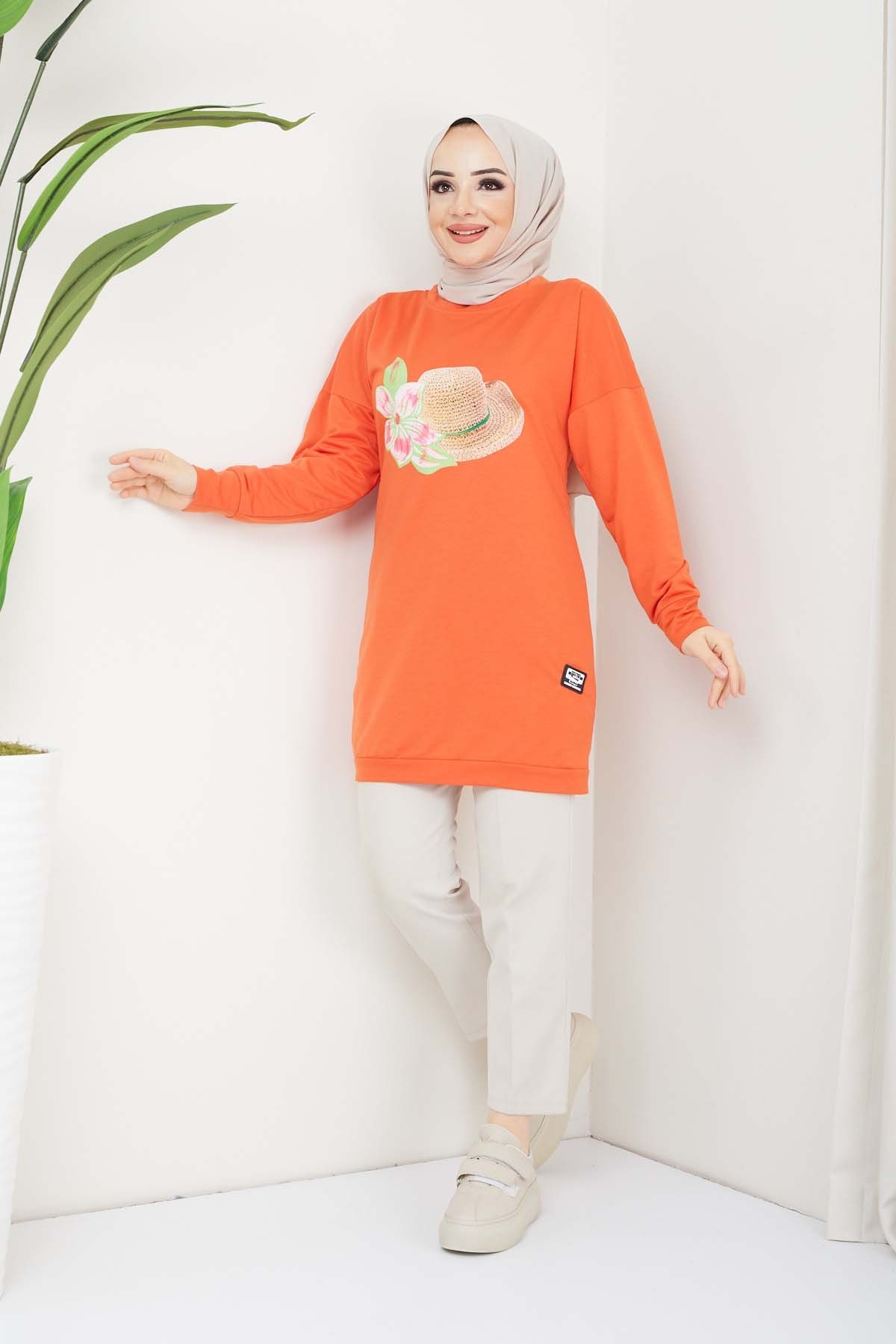 Nergis Tesettür Tünik - Oranj