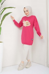 Nergis Tesettür Tünik - Fuşya